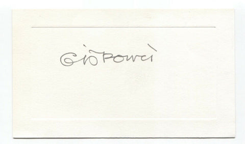 Gio Ponti Signed Card Autographed Signature Italian Architect Designer