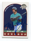 2002 Fleer Tradition Mike Lowell Signed Card Baseball Autographed MLB AUTO #335
