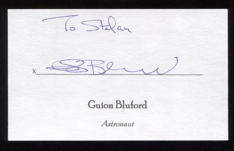 Guion Bluford Signed 3x5 Index Card Signature Autographed NASA Astronaut Space
