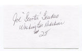 Joe Scudero Signed 3x5 Index Card Autographed NFL Football Washington Redskins