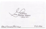Gene Patton Signed 3x5 Index Card Autographed Baseball Player Boston Braves
