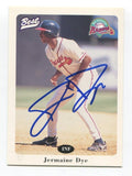 1996 Best Jermine Dye Signed Card Baseball MLB Autographed AUTO #10