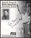 Dirk Koetter Signed 8x10 Photo College NCAA Football Coach Autographed