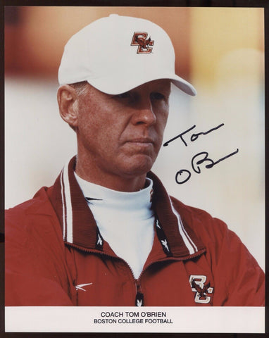 Tom O'Brien Signed 8x10 Photo College NCAA Football Coach Autograph Boston