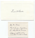 Louis W. Sauer Signed Card Autographed Signature Doctor Whopping Cough Vaccine
