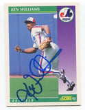 1992 Score Ken Williams Signed Card Baseball Autographed AUTO #354