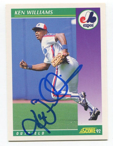 1992 Score Ken Williams Signed Card Baseball Autographed AUTO #354