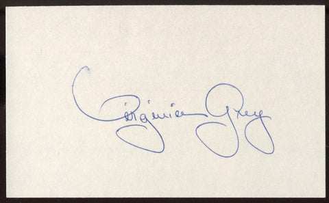 Virginia Grey Signed Index Card Signature Autographed AUTO