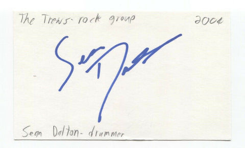 The Trews - Sean Dalton Signed Index 3x5 Card Autographed Signature Drummer