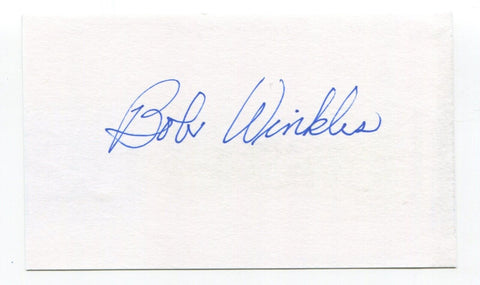 Bob Winkles Signed 3x5 Index Card Autographed Baseball MLB California Angles