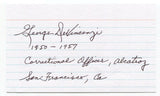 George Devincenzi Signed 3x5 inch Index Card Autographed Alcatraz Guard