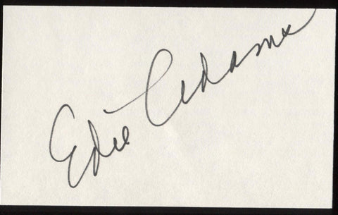 Edie Adams Signed Index Card Signature Autographed AUTO