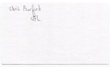 Chris Burford Signed 3x5 Index Card Autograph NFL Football Dallas Texans
