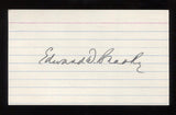 Edward Brooke Signed 3x5 Index Card Autographed Signature AUTO