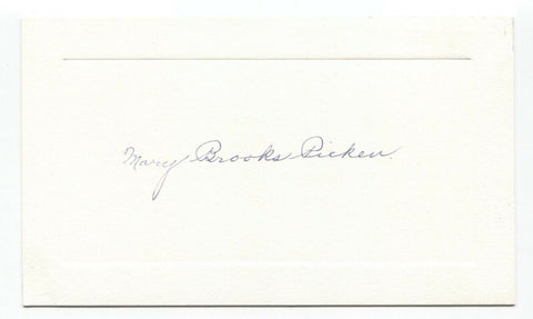 Mary Brooks Picken Signed Card Autographed Signature Author Sewing
