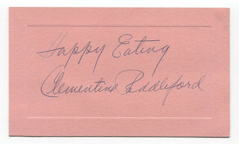 Clementine Paddleford Signed Card Autographed Signature Foot Author Writer