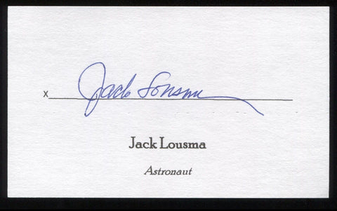 Jack Lousma Signed 3x5 Index Card Signature Autographed NASA Astronaut Space