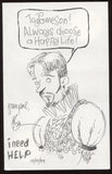 Vic Lee Signed Sketch Card Autographed Signature Cartoonist