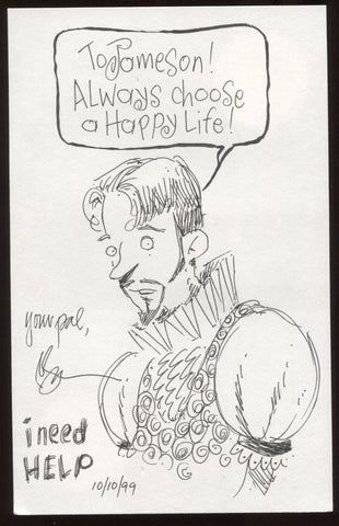 Vic Lee Signed Sketch Card Autographed Signature Cartoonist