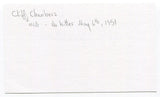 Cliff Chamber Signed 3x5 Cut Index Card Autographed 1948 Debut Chicago Cubs