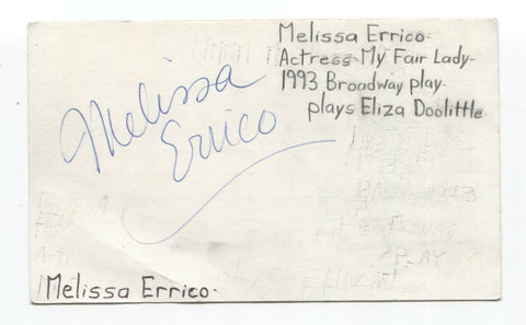 Melissa Errico Signed Index 3x5 Card Autographed Signature Actress