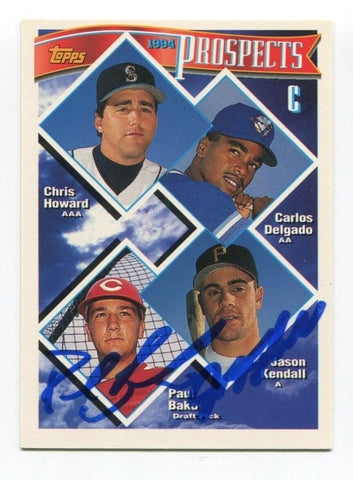1994 Topps Paul Bako and Jason Kendall Signed Card Baseball Autographed AUTO