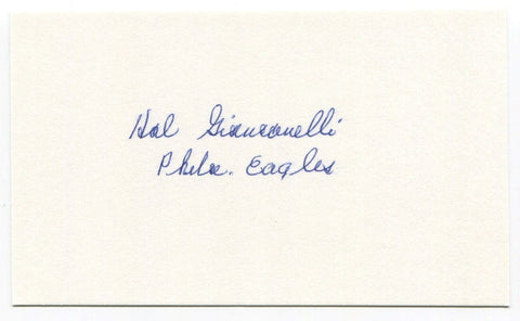 Hal Giancanelli Signed 3x5 Index Card Autographed NFL Football Eagles