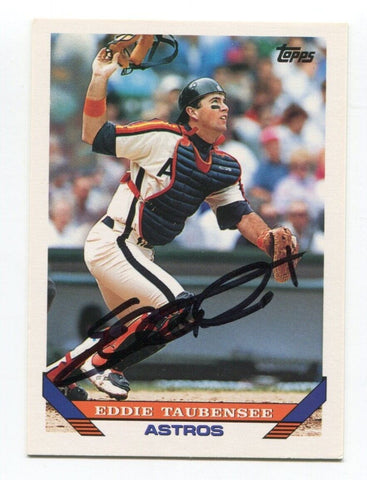 1993 Topps Eddie Taubensee Signed Card Baseball Autographed AUTO #117