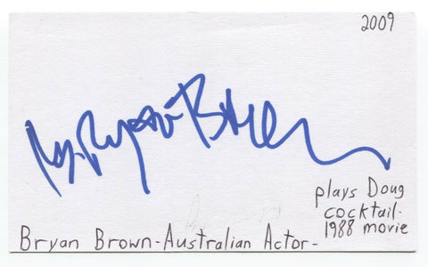 Bryan Brown Signed 3x5 Index Card Autographed Signature Actor Cocktail