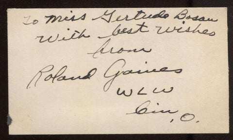 Roland Gaines Signed Card Yodeling Twins Autographed Authentic Signature 