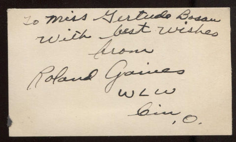 Roland Gaines Signed Card Yodeling Twins Autographed Authentic Signature