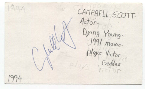 Campbell Scott Signed 3x5 Index Card Autographed Signature Amazing Spider Man