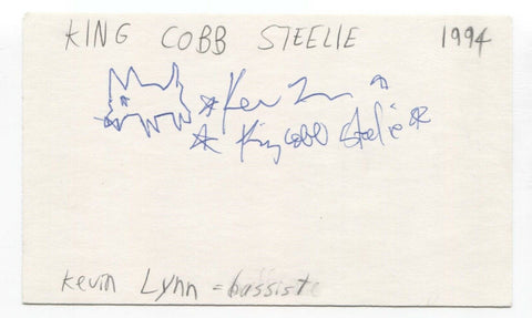 King Cobb Steelie - Kevin Lynn Signed 3x5 Index Card Autographed Signature Band