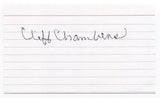Cliff Chamber Signed 3x5 Cut Index Card Autographed 1948 Debut Chicago Cubs