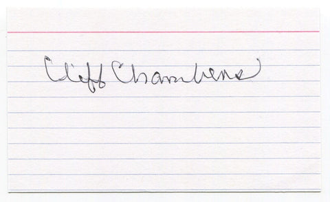 Cliff Chamber Signed 3x5 Cut Index Card Autographed 1948 Debut Chicago Cubs