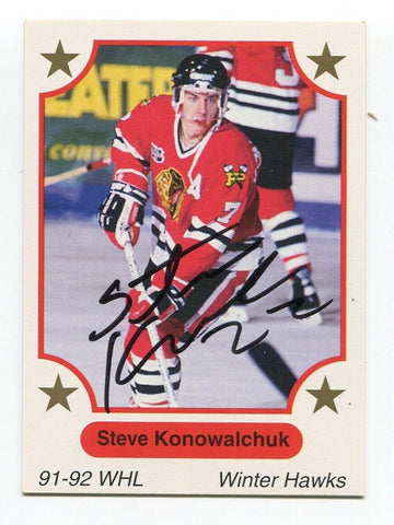 1991 7th Inning Sketch Steve Konowalchuk Signed Card Hockey Autograph AUTO #30