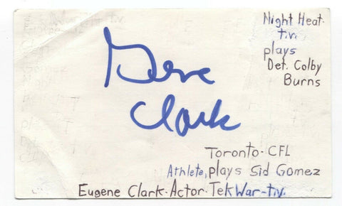 Eugene Clark Signed 3x5 Index Card Autographed Signature Actor Land of the Dead