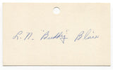 Louis Nathan (Buddy) Blair Signed 3x5 Index Card Baseball Autographed