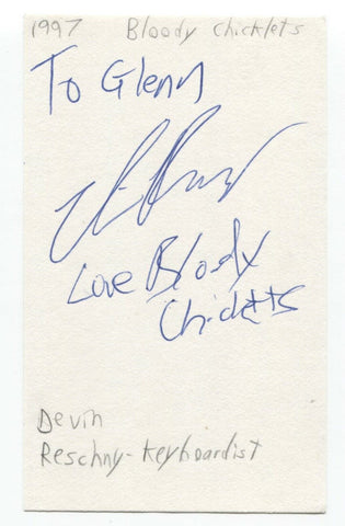 Bloody Chicletts - Devin Reschny Signed 3x5 Index Card Autographed Band