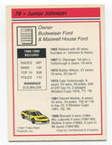 1991 Traks Junior Johnson Signed Card Autograph Racing NASCAR AUTO #78