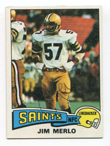 1975 Topps Jim Merlo Signed Card NFL Football Autographed AUTO #408