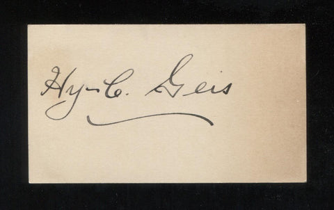 Hy C. Geis Signed Card from 1932  Autographed Music  Vintage Signature AUTO