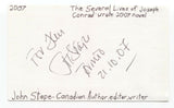 John Stape Signed 3x5 Index Card Autographed Signature Author Editor Writer