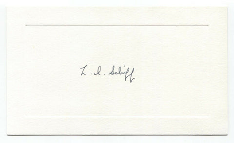 Leonard I. Schiff Signed Card Autographed Physicist Quantum Mechanics NASA