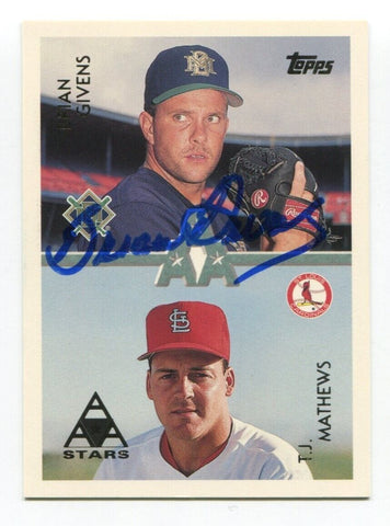 1996 Topps Brian Givens Signed Card Baseball MLB Autographed AUTO #102