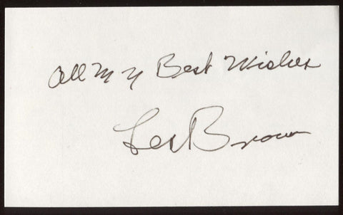 Les Brown Signed Index Card Signature Autographed AUTO