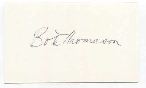 Bob Thomason Signed 3x5 Index Card Autograph Football Philadelphia Eagles