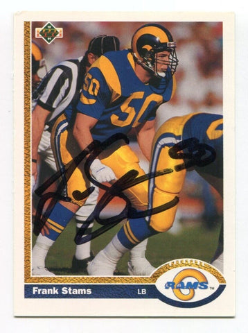1991 Upper Deck Frank Stams Signed Card Football Autograph NFL AUTO #332