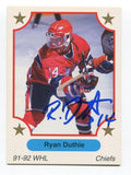 1991 7th Inning Sketch Ryan Duthie Signed Card Hockey NHL Autograph AUTO #17