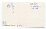 Neil Osborne Signed 3x5 Index Card Autographed Signature 54-40 Band